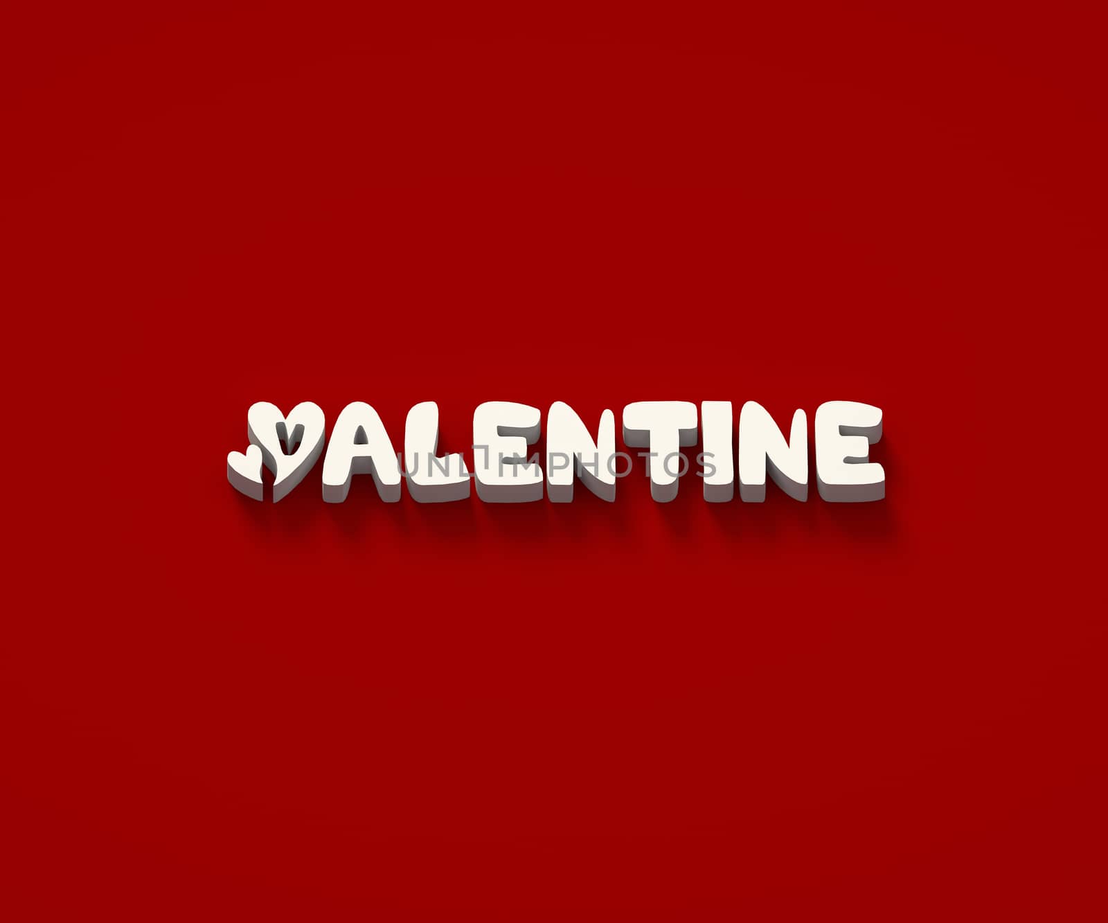 WHITE 3D WORDS OF 'VALENTINE' ON RED PLAIN BACKGROUND