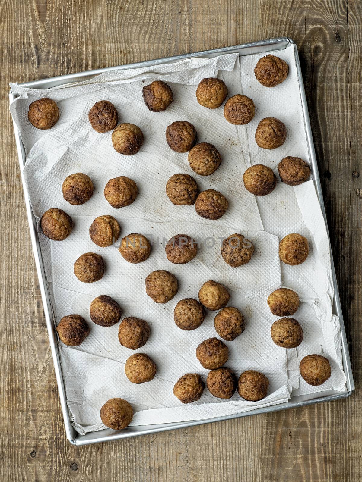 close up of italian fried meatball