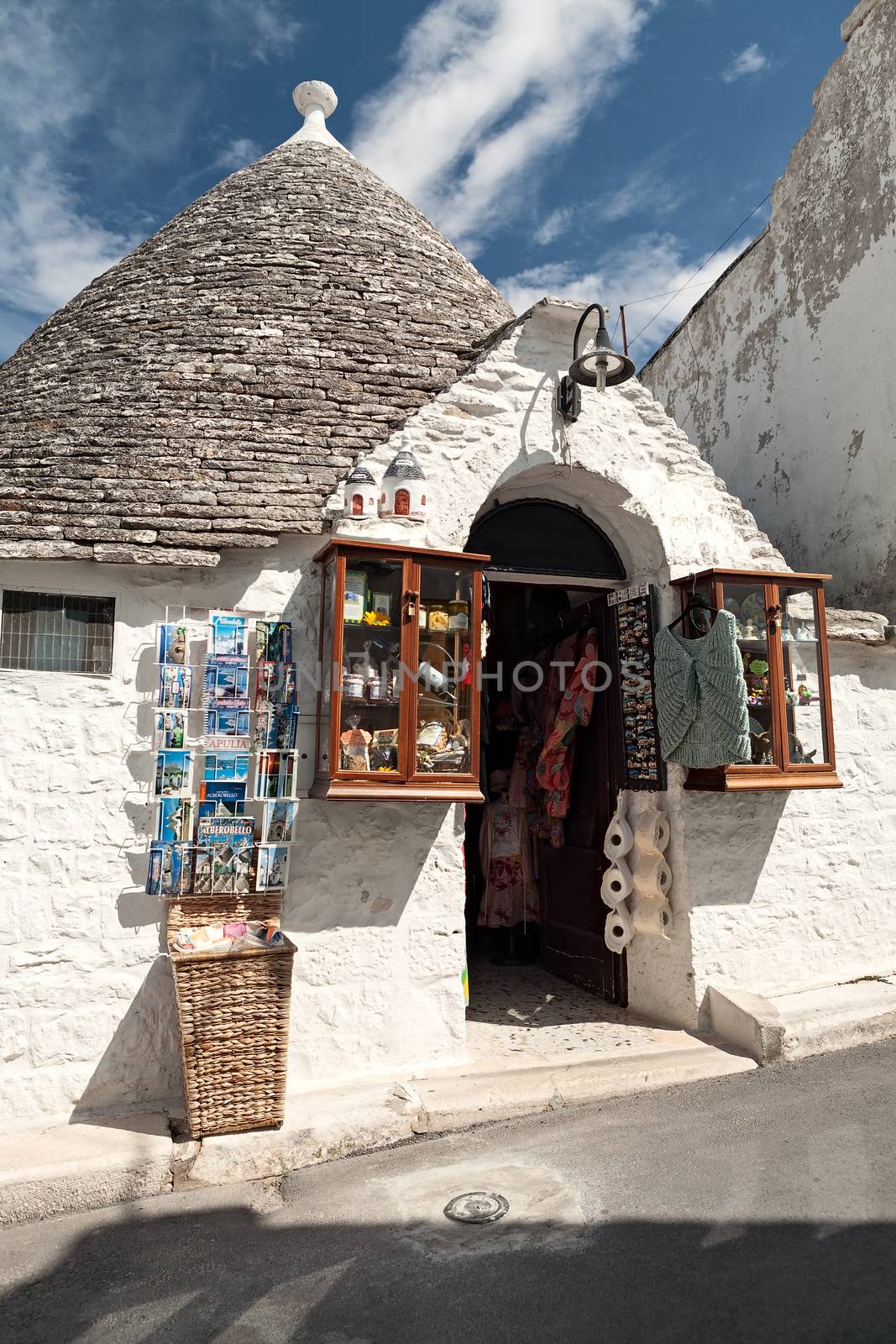 Souvenir shop in a street of Alberobello, Puglia, Italy by LuigiMorbidelli