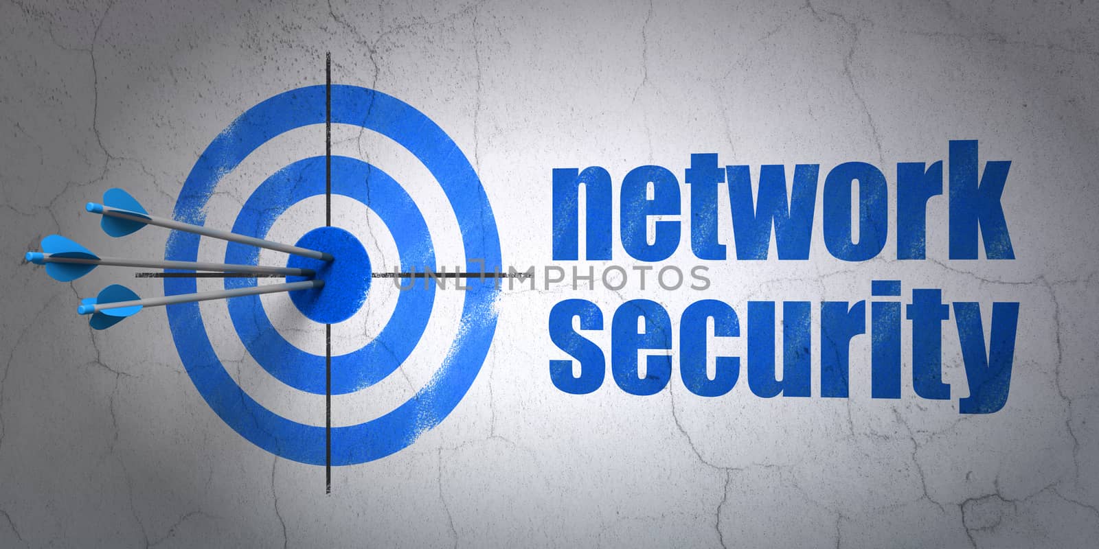 Safety concept: target and Network Security on wall background by maxkabakov