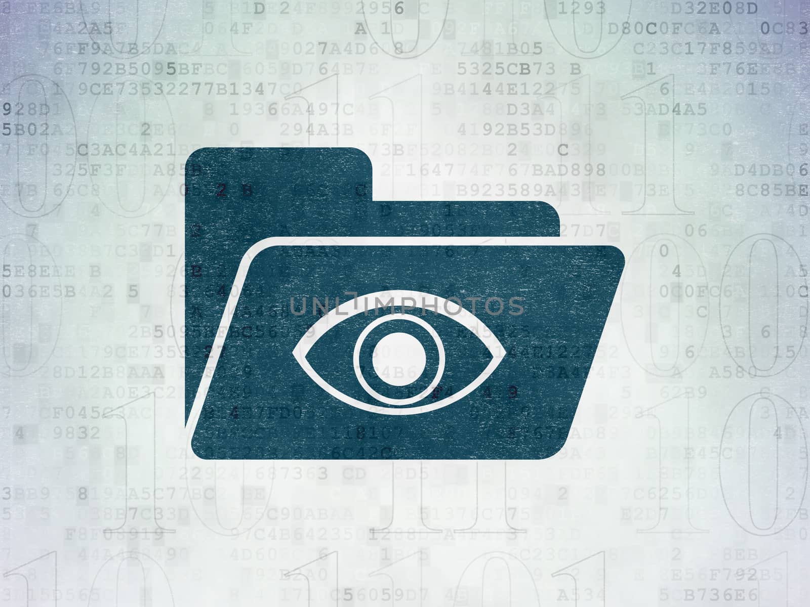 Business concept: Folder With Eye on Digital Data Paper background by maxkabakov