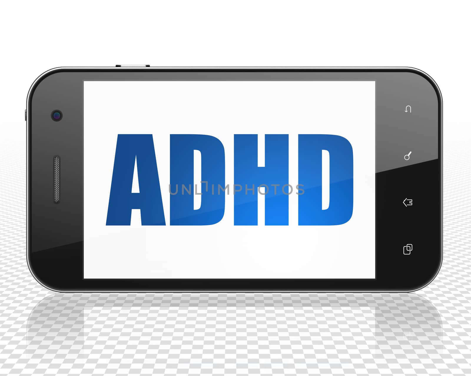 Medicine concept: Smartphone with ADHD on display by maxkabakov