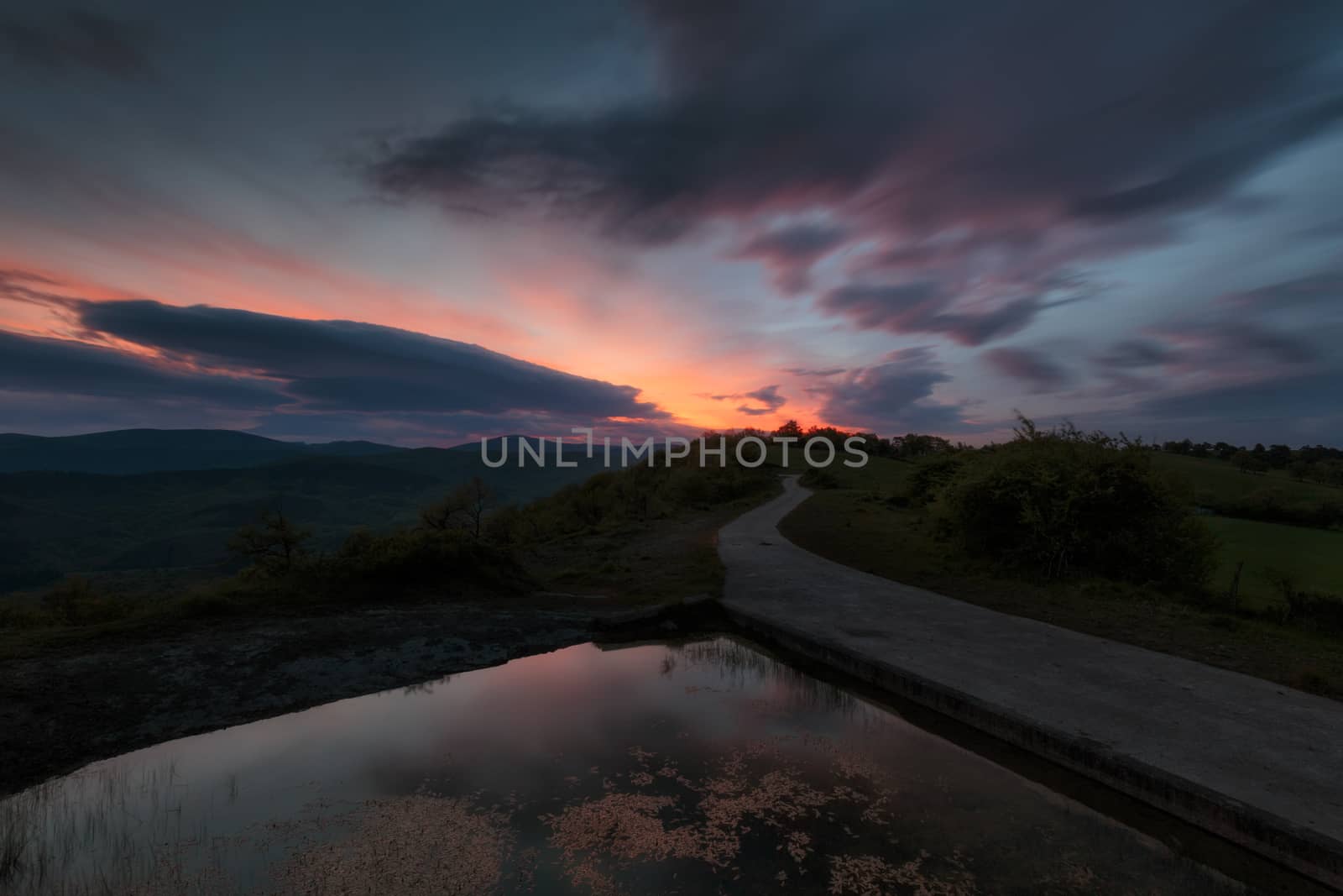 Sunrise in the Gorbea Natural Park