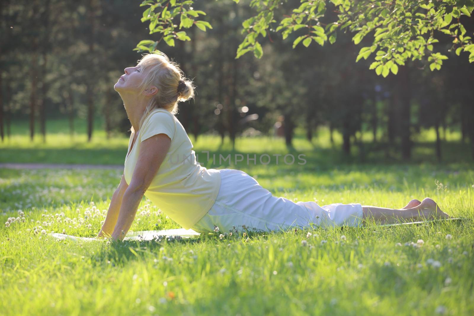 Yoga woman in park by destillat