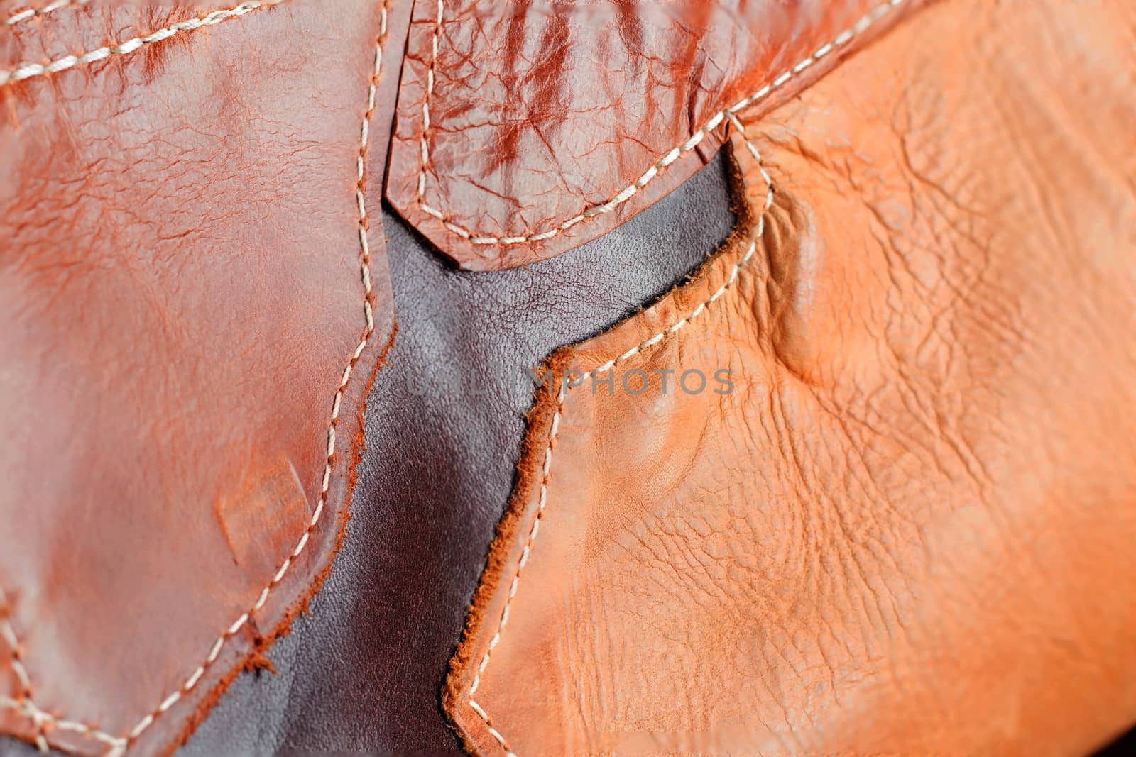 Background of sewing on leather. by start08