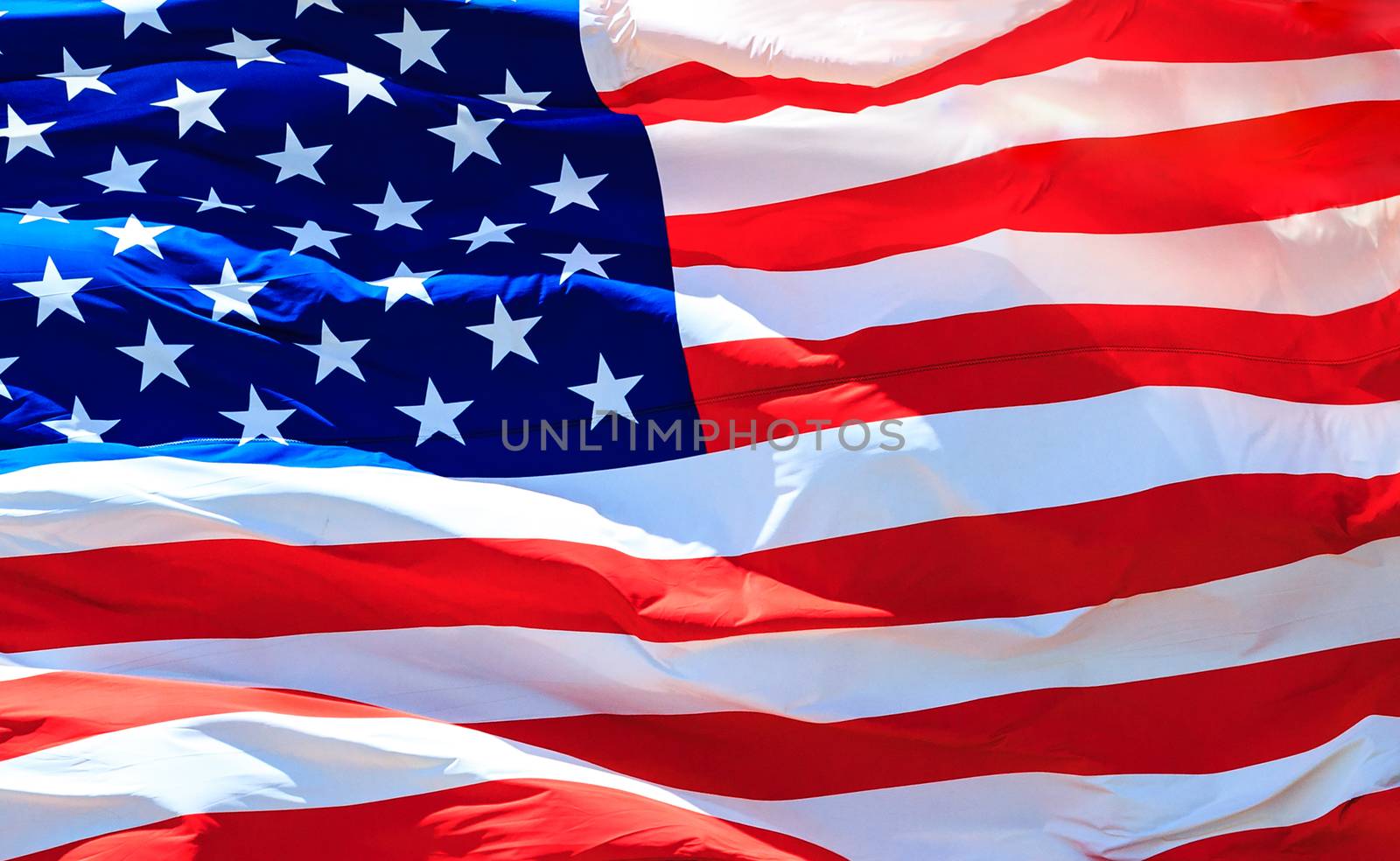 Closeup of the american USA flag, stars and stripes, united stat by Nobilior