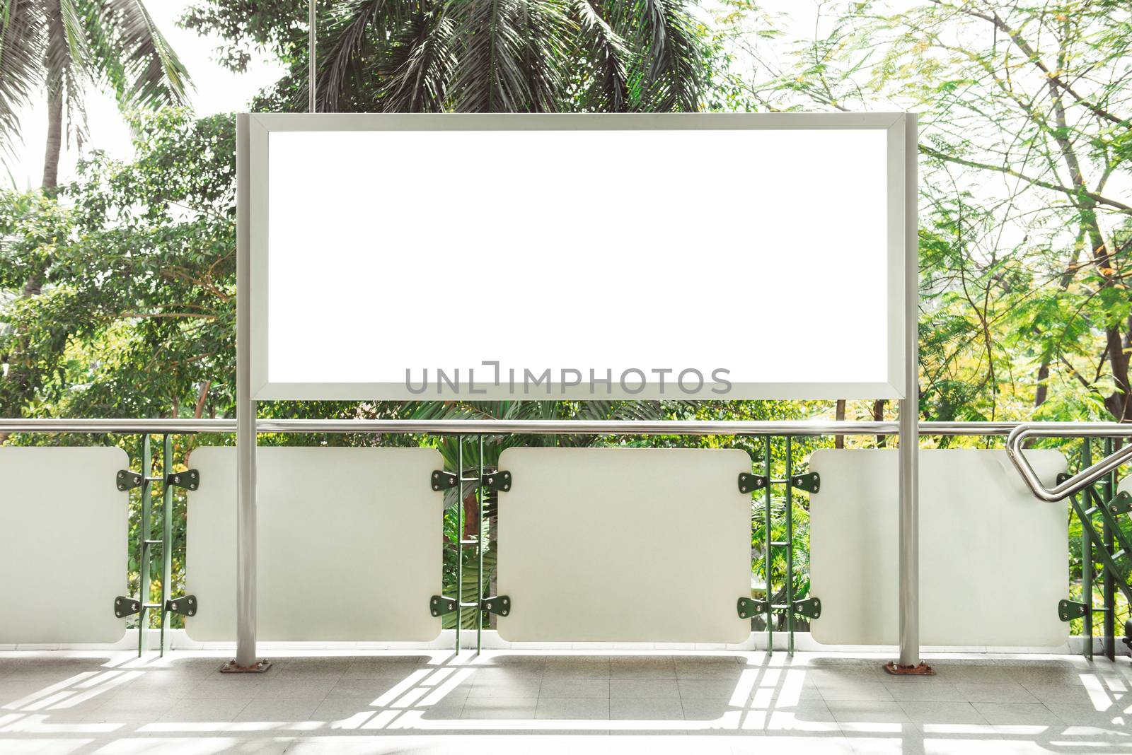 Blank white billboard for advertisement on street. by makidotvn