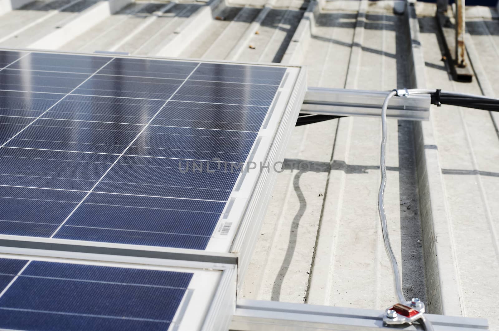 Closeup of solar panels and polycrystalline photovoltaic cells