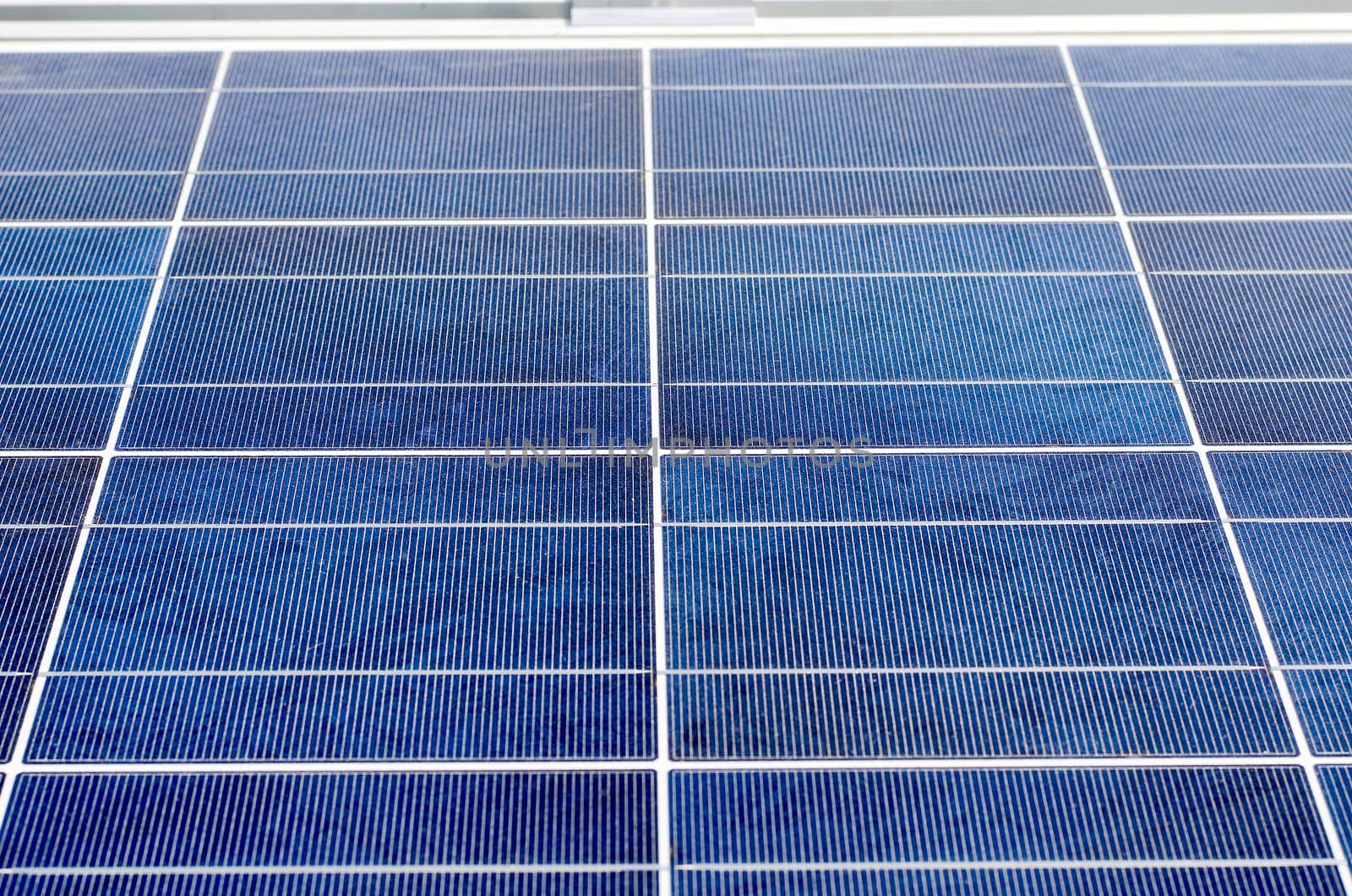 Closeup of solar panel and polycrystalline photovoltaic cells