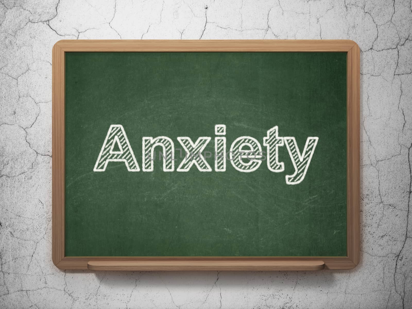 Medicine concept: Anxiety on chalkboard background by maxkabakov