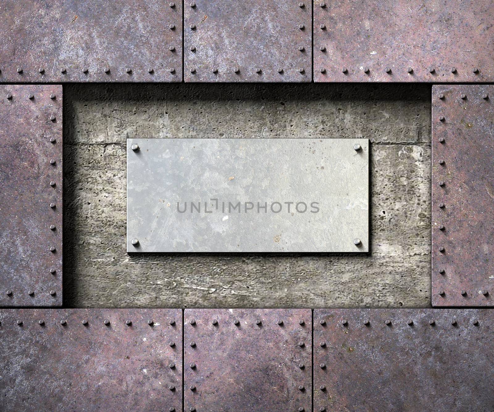 Metal texture with rivets background by dynamicfoto