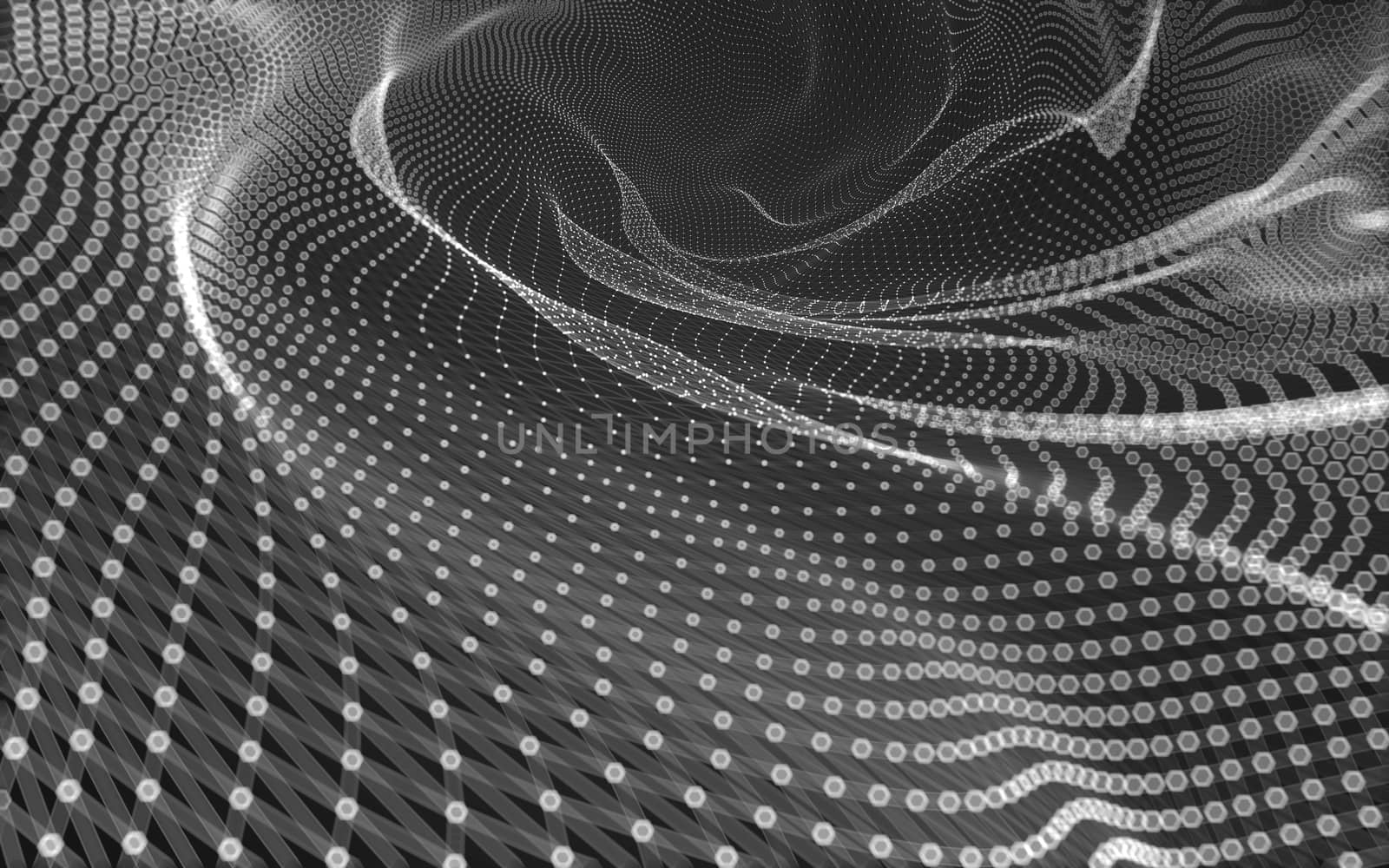 Abstract polygonal space low poly dark background with connecting dots and lines. Connection structure. 3d rendering