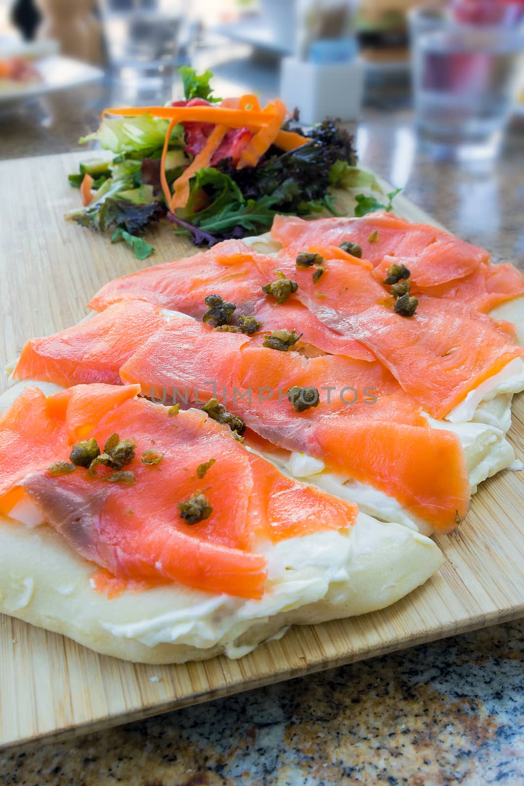 Cold Smoked Salmon on Flat Bread by Davidgn