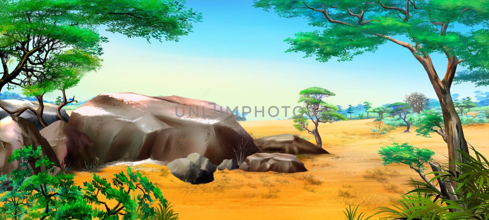 African landscape with big stones by Multipedia