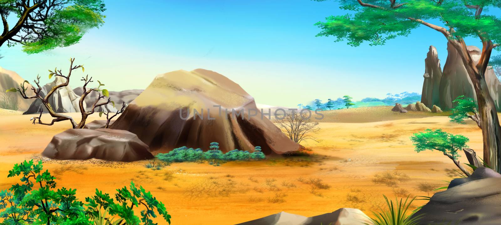 African landscape with big stones by Multipedia