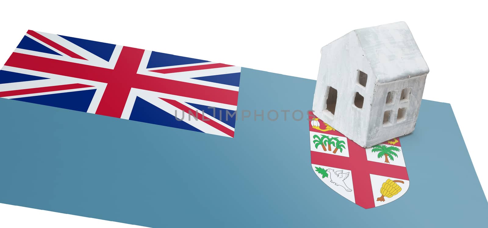 Small house on a flag - Fiji by michaklootwijk