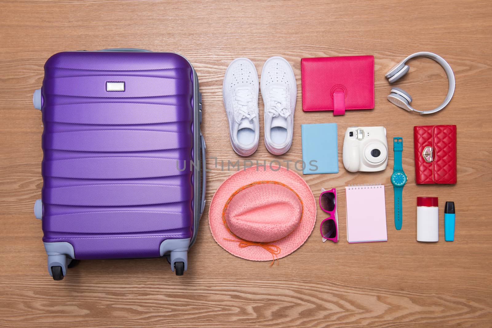 Vacations concept. Holiday suitcase. Ready for travel.