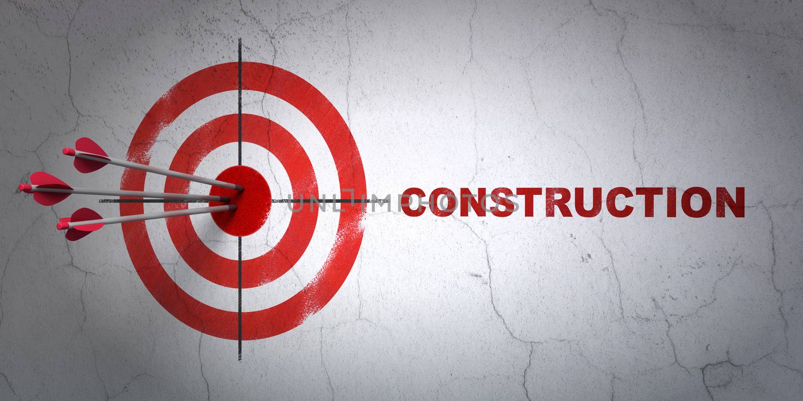 Constructing concept: target and Construction on wall background by maxkabakov