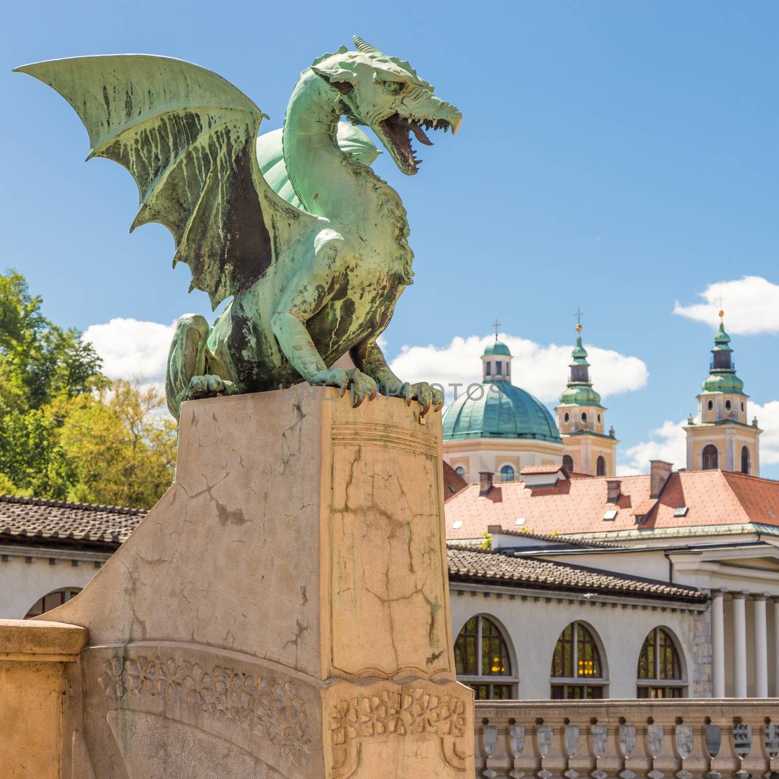 Dragon bridge, Ljubljana, Slovenia, Europe. by kasto