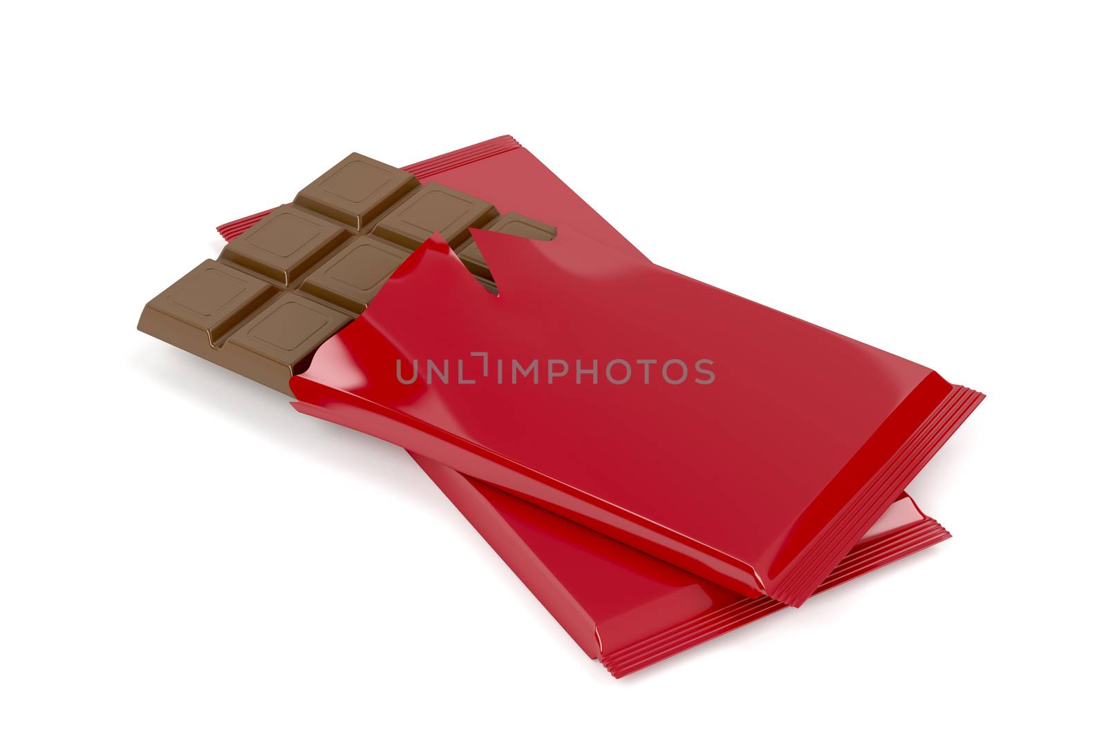 Chocolate bars on white background 