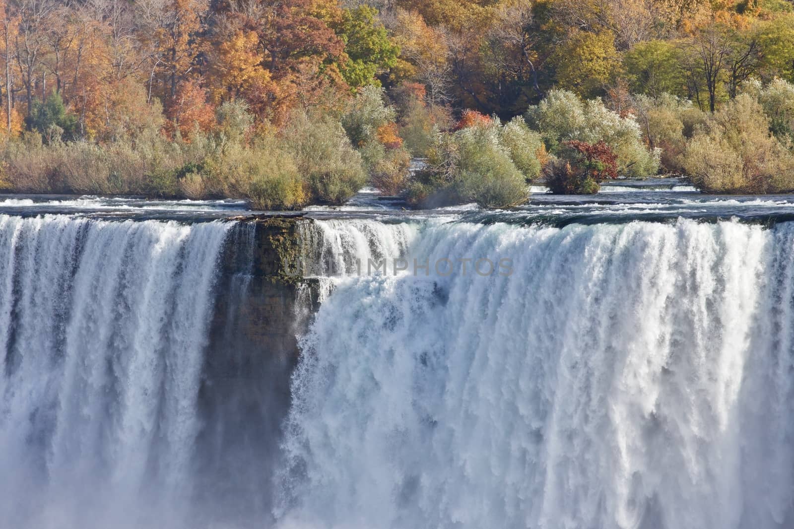 Beautiful isolated photo with amazing Niagara waterfall US side by teo