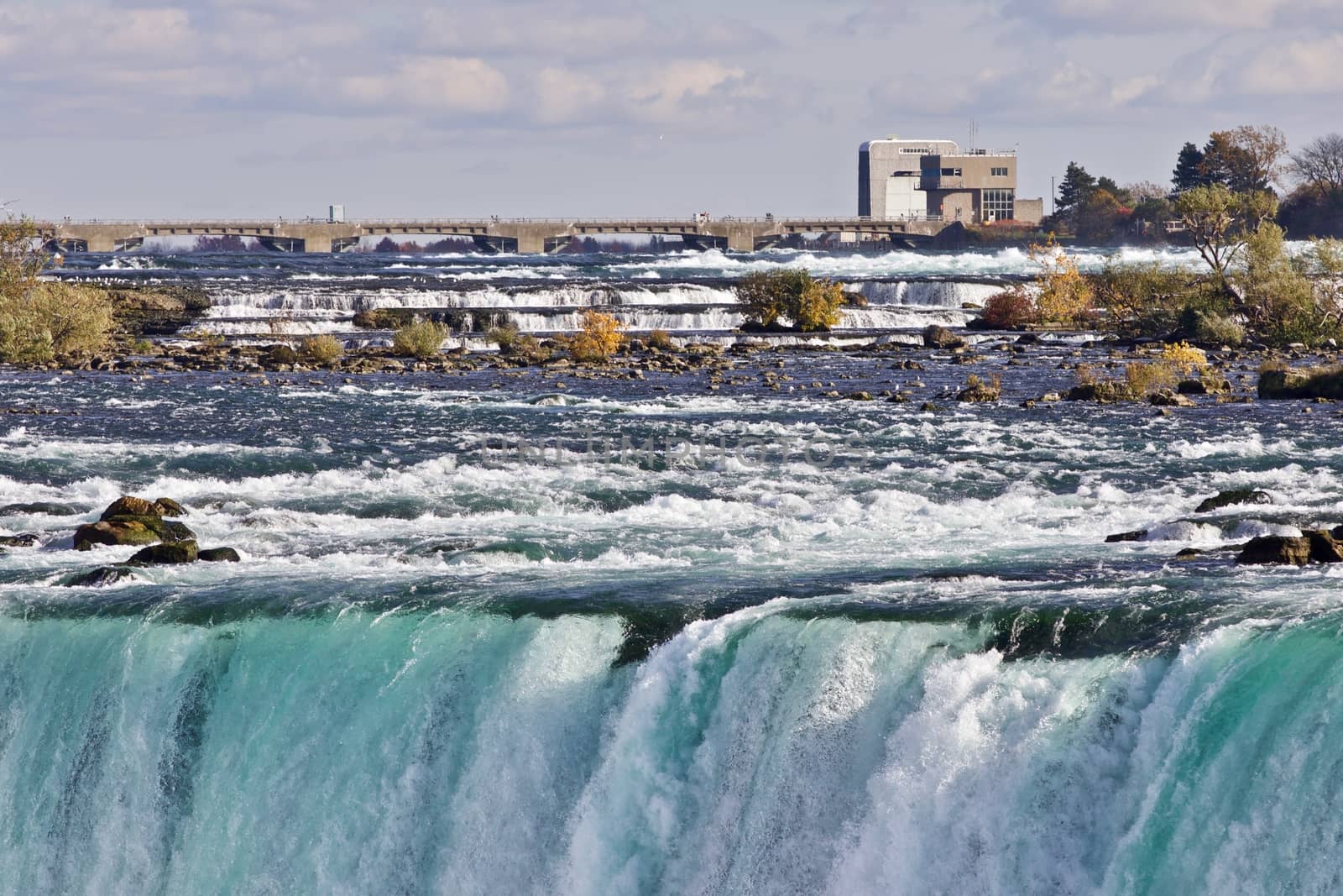 Beautiful postcard of amazing powerful Niagara waterfall by teo