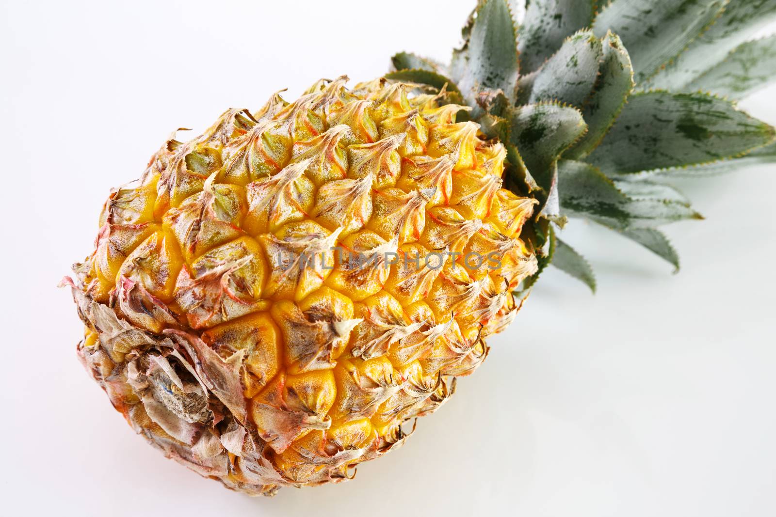 Pineapple isolated on white background, ananas tropical fruit
