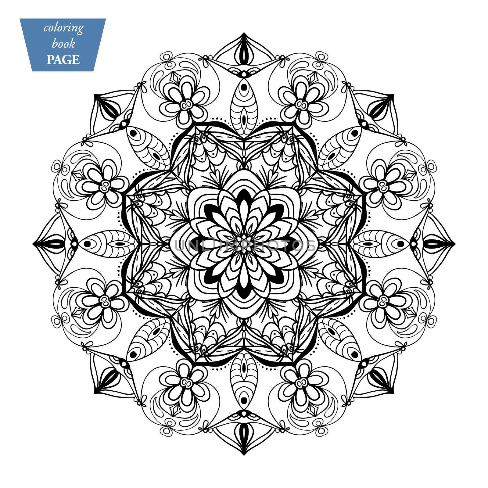 Mandala. Coloring page. Vintage decorative elements. Oriental pattern, vector illustration.g by VeekSegal