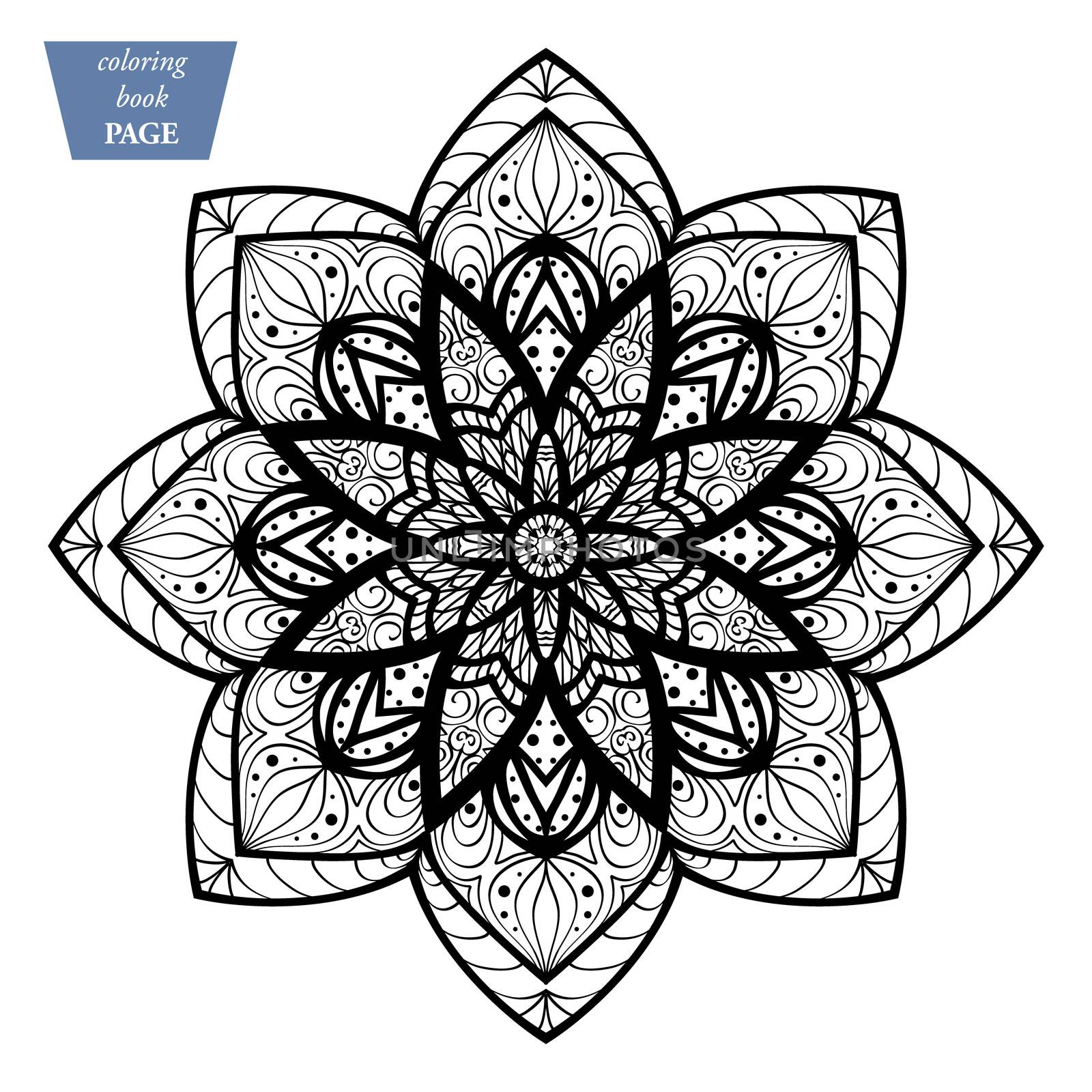 Mandala. Coloring page. Vintage decorative elements. Oriental pattern, vector illustration. Islam, Arabic Indian turkish pakistan chinese ottoman motifs