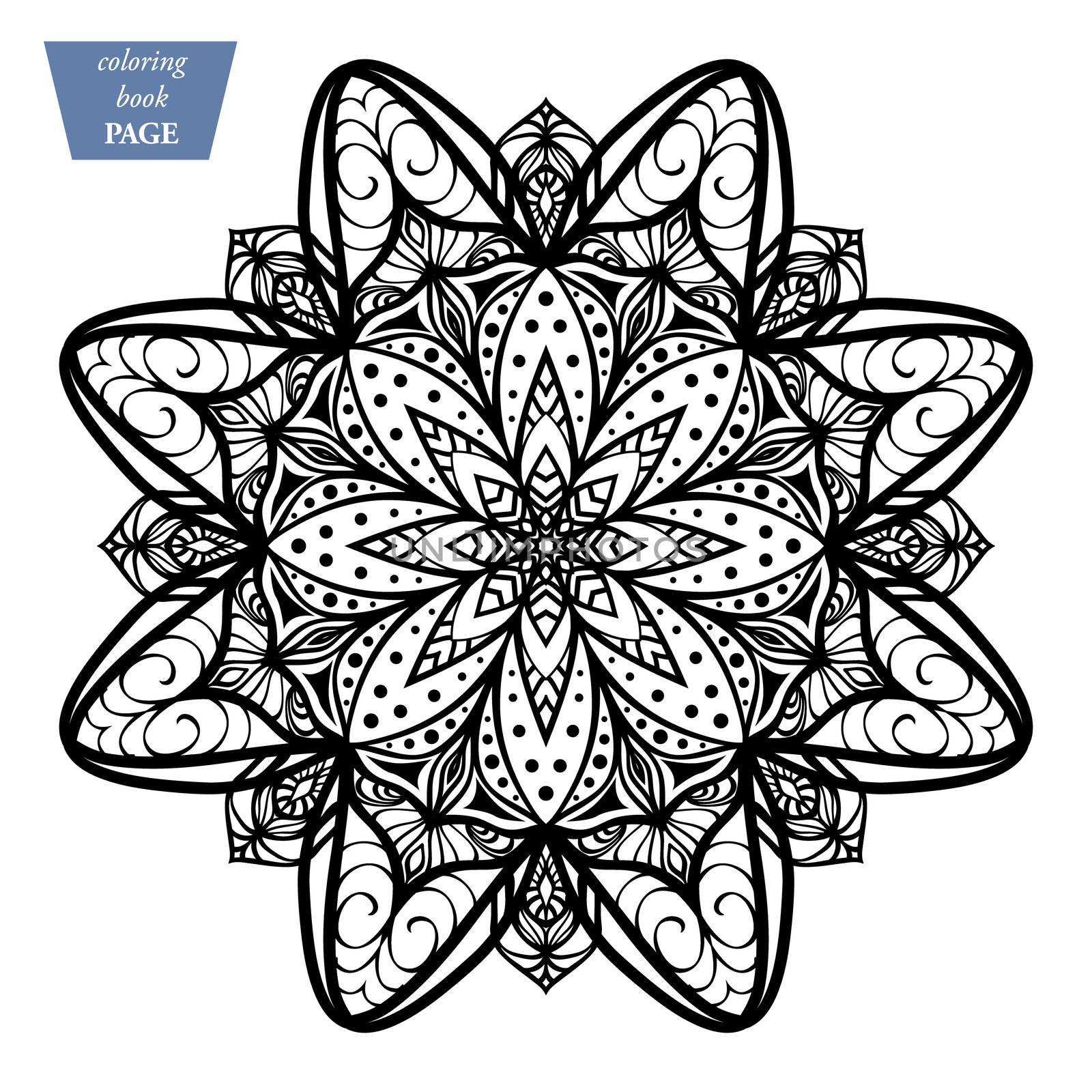 Mandala. Coloring page. Vintage decorative elements. Oriental pattern, vector illustration d by VeekSegal