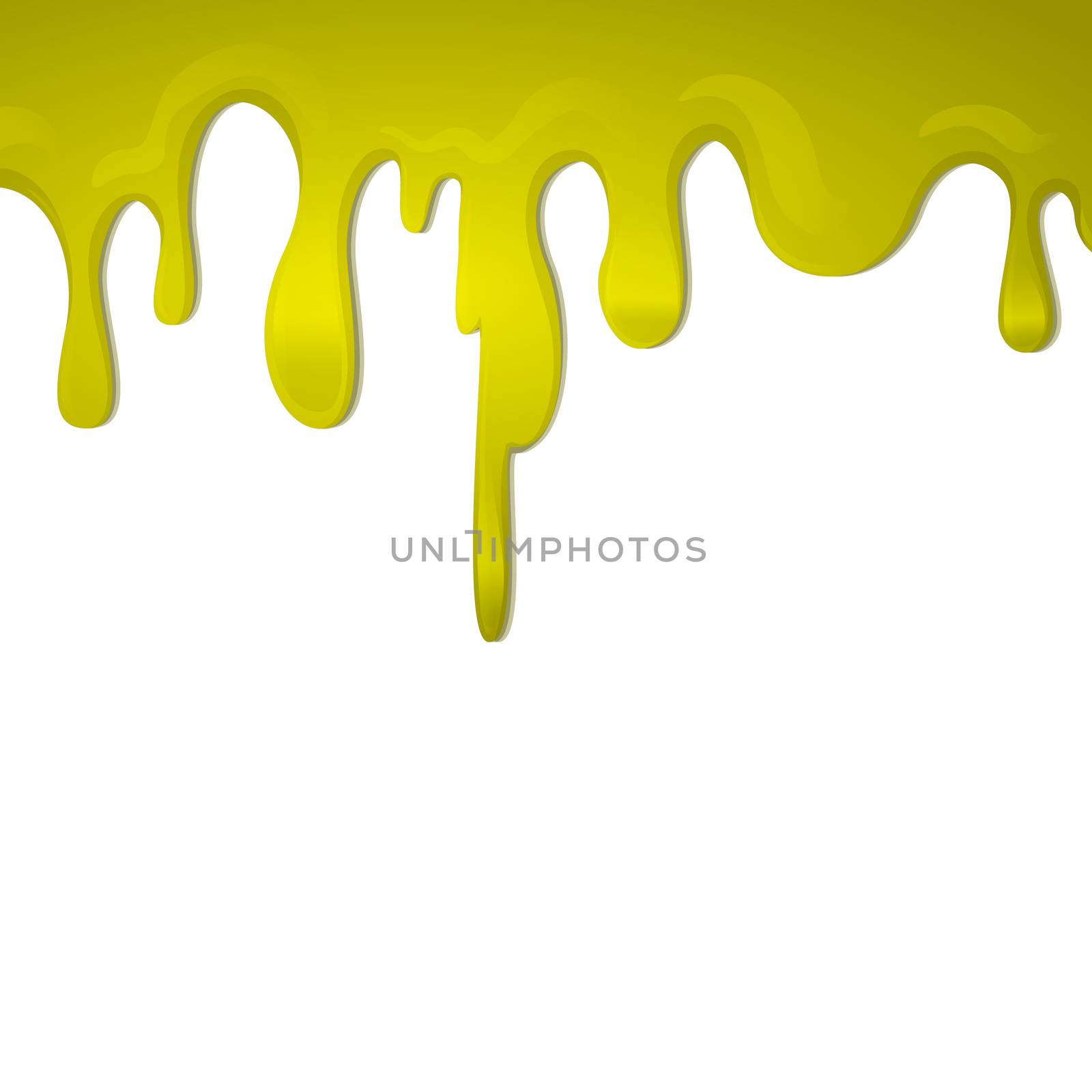 Vector dripping golden honey on a white background. Illustration for design with space for text