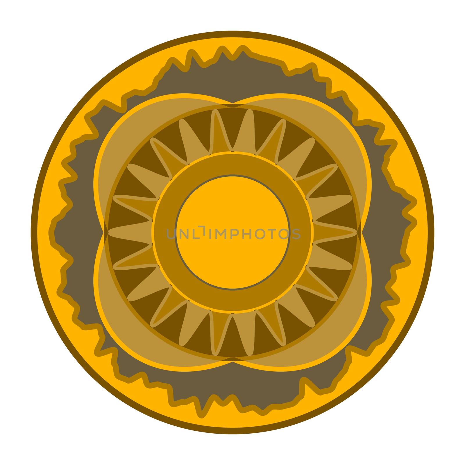 Mandala - circular vector pattern. Round Ornament Pattern. Beautiful circular pattern for your design in brown tones.