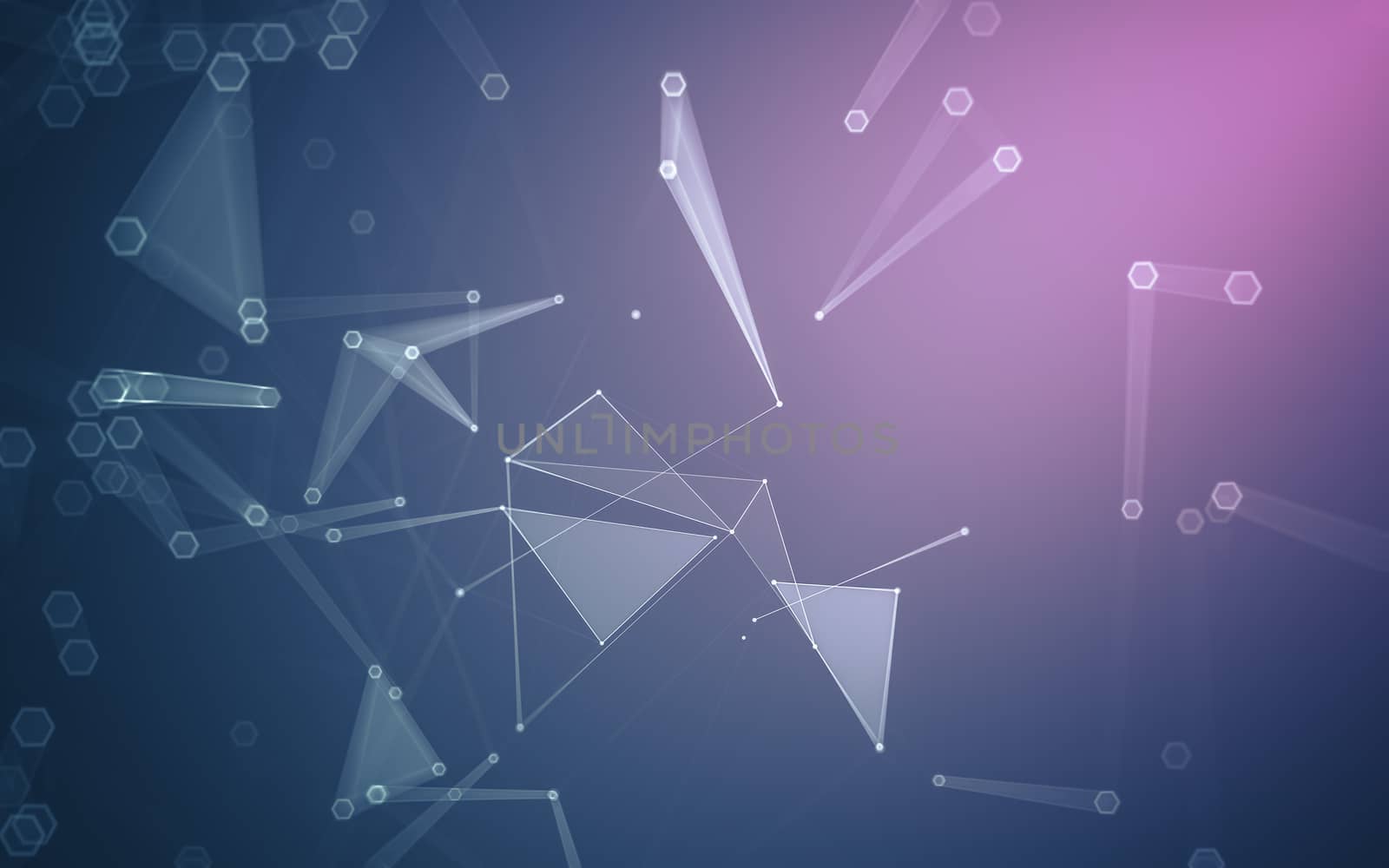 Abstract polygonal space low poly dark background with connecting dots and lines. Connection structure. 3d rendering