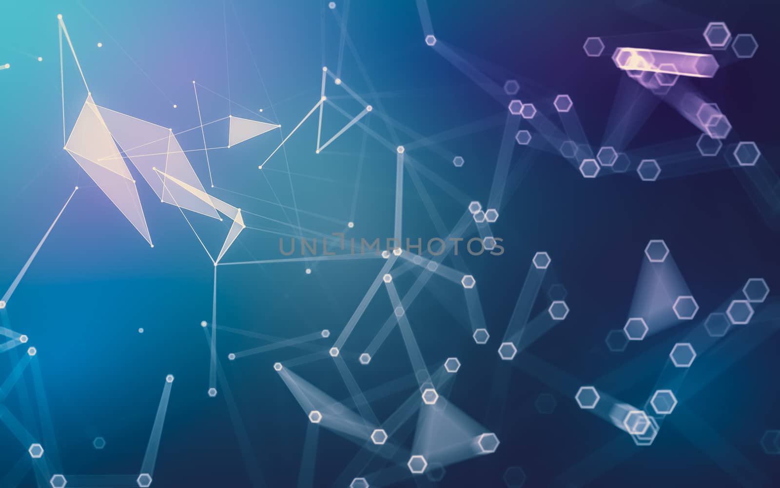 Abstract polygonal space low poly dark background with connecting dots and lines. Connection structure. 3d rendering