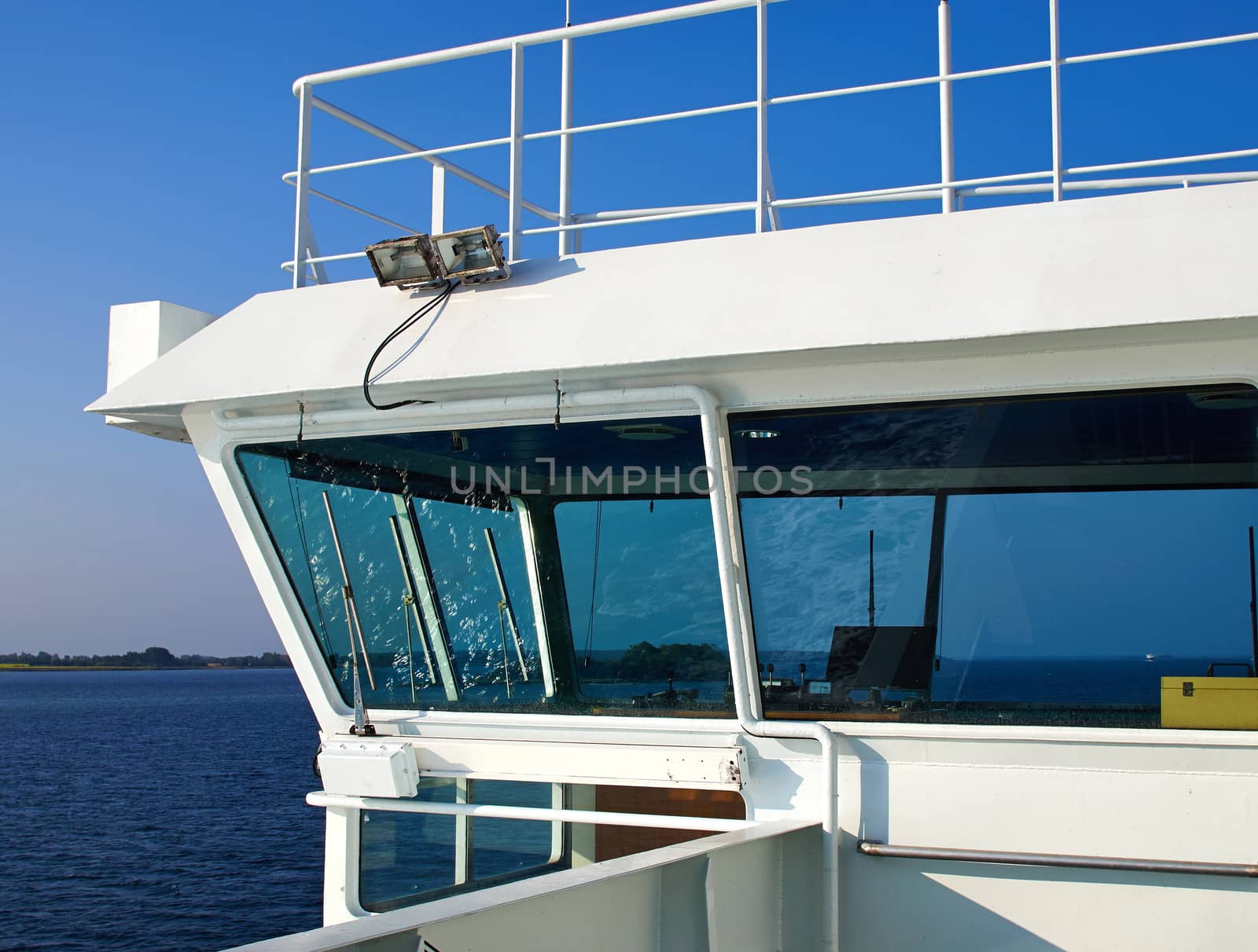 Control bridge of a ship boat naval sea transportation image