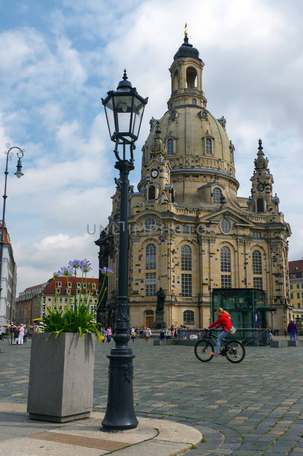 DRESDEN, GERMANY - JULY 13, 2015: the Frauenkirche in the ancient city, historical and cultural center of Free State of Saxony in Europe. by evolutionnow
