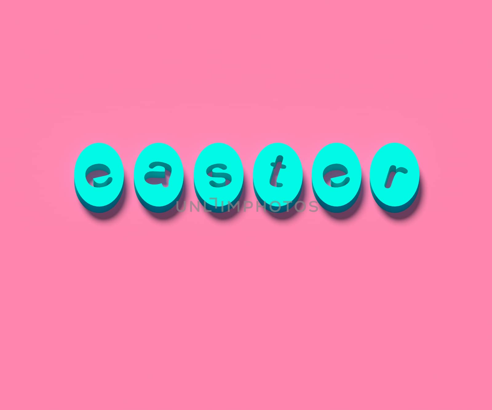 COLOR PHOTO OF 3D WORDS OF 'EASTER' ON PLAIN BACKGROUND