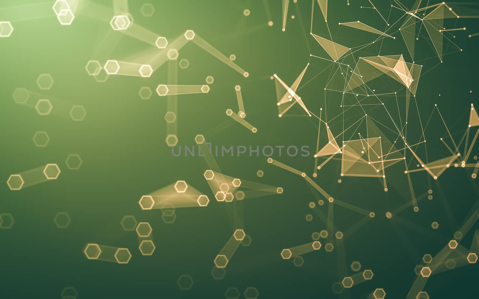 Abstract polygonal space low poly dark background with connecting dots and lines. Connection structure. 3d rendering