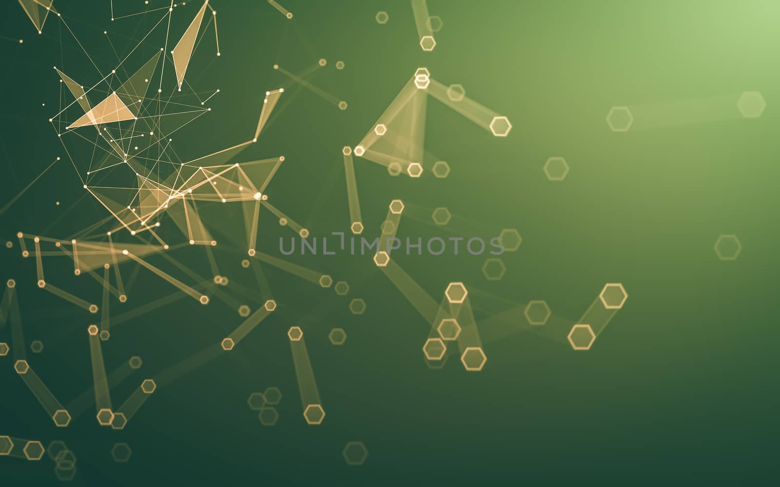 Abstract polygonal space low poly dark background with connecting dots and lines. Connection structure. 3d rendering