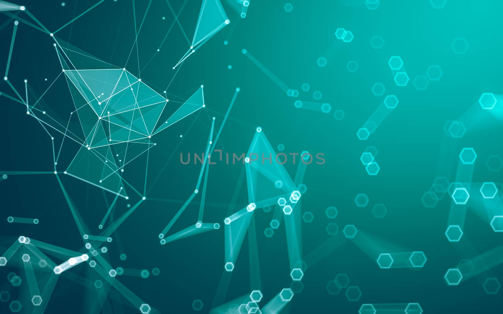 Abstract polygonal space low poly dark background with connecting dots and lines. Connection structure. 3d rendering