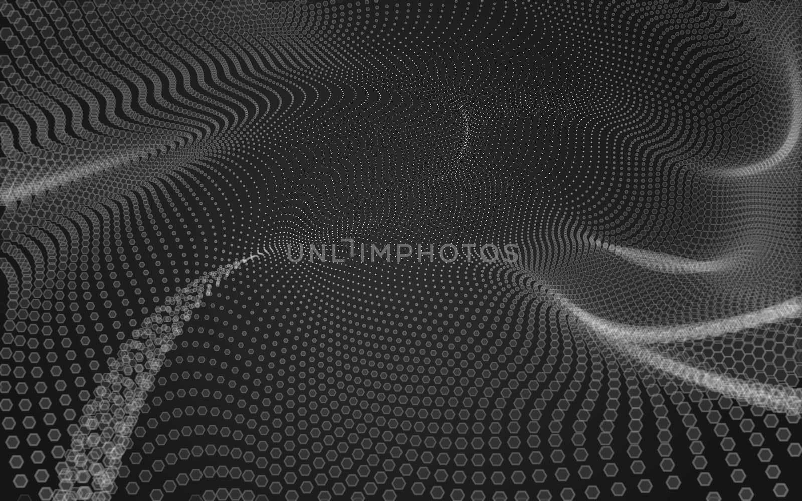 Abstract polygonal space low poly dark background with connecting dots and lines. Connection structure. 3d rendering