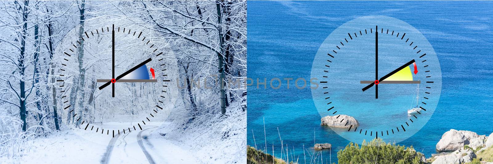 Representation of winter time vs. summer time, by JFsPic