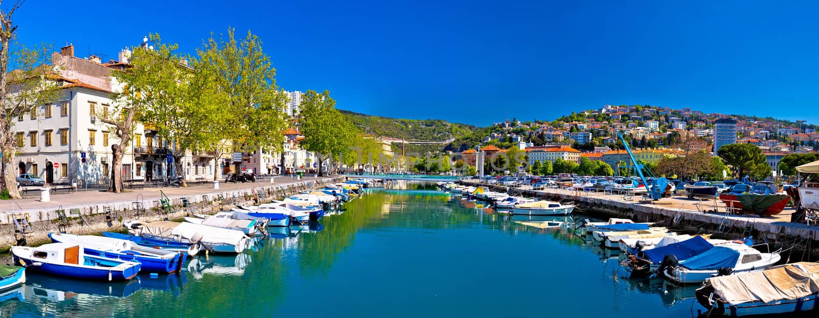 Rjecina river in Rijeka panoramic view, Kvarner bay, Croatia