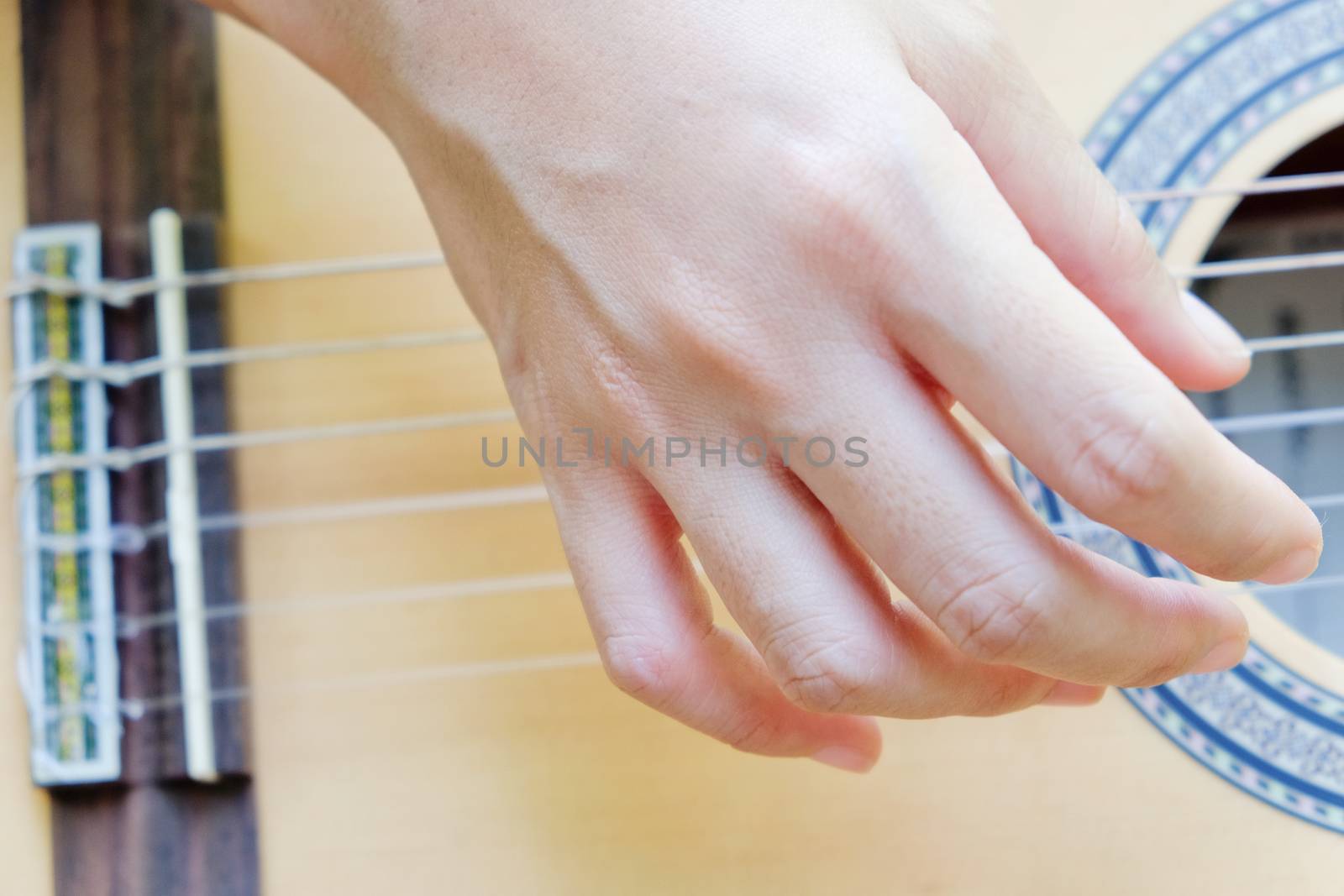 close up of playing guitar background