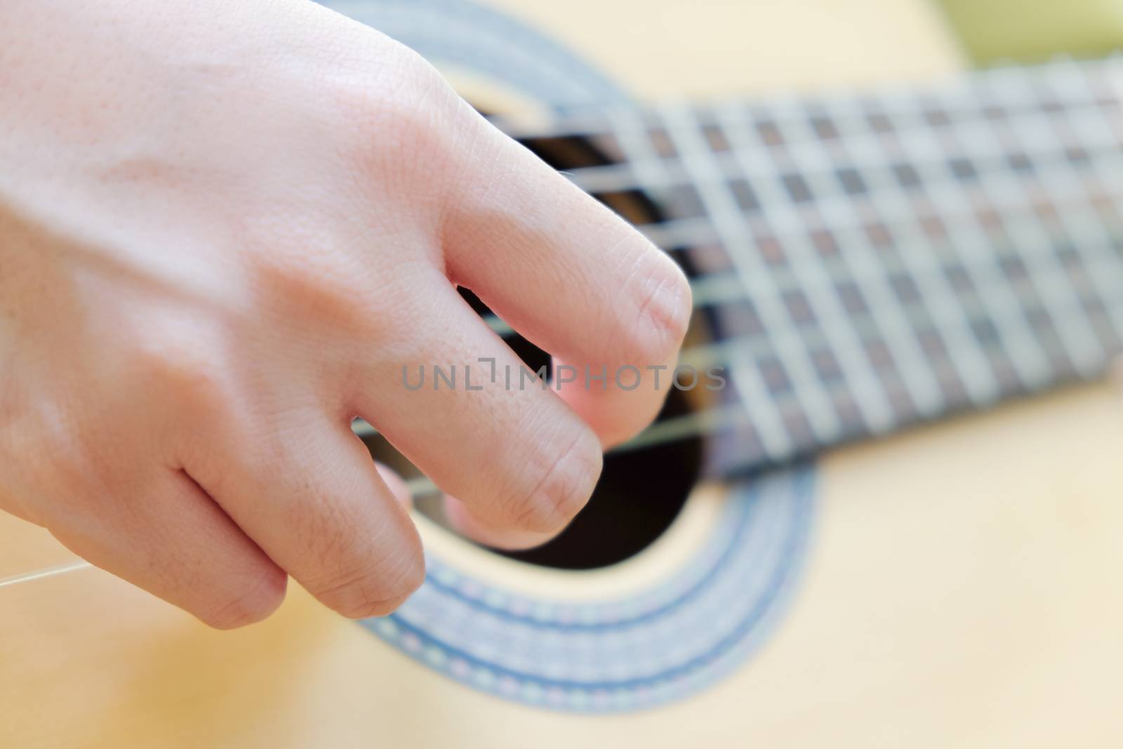 close up of playing guitar background