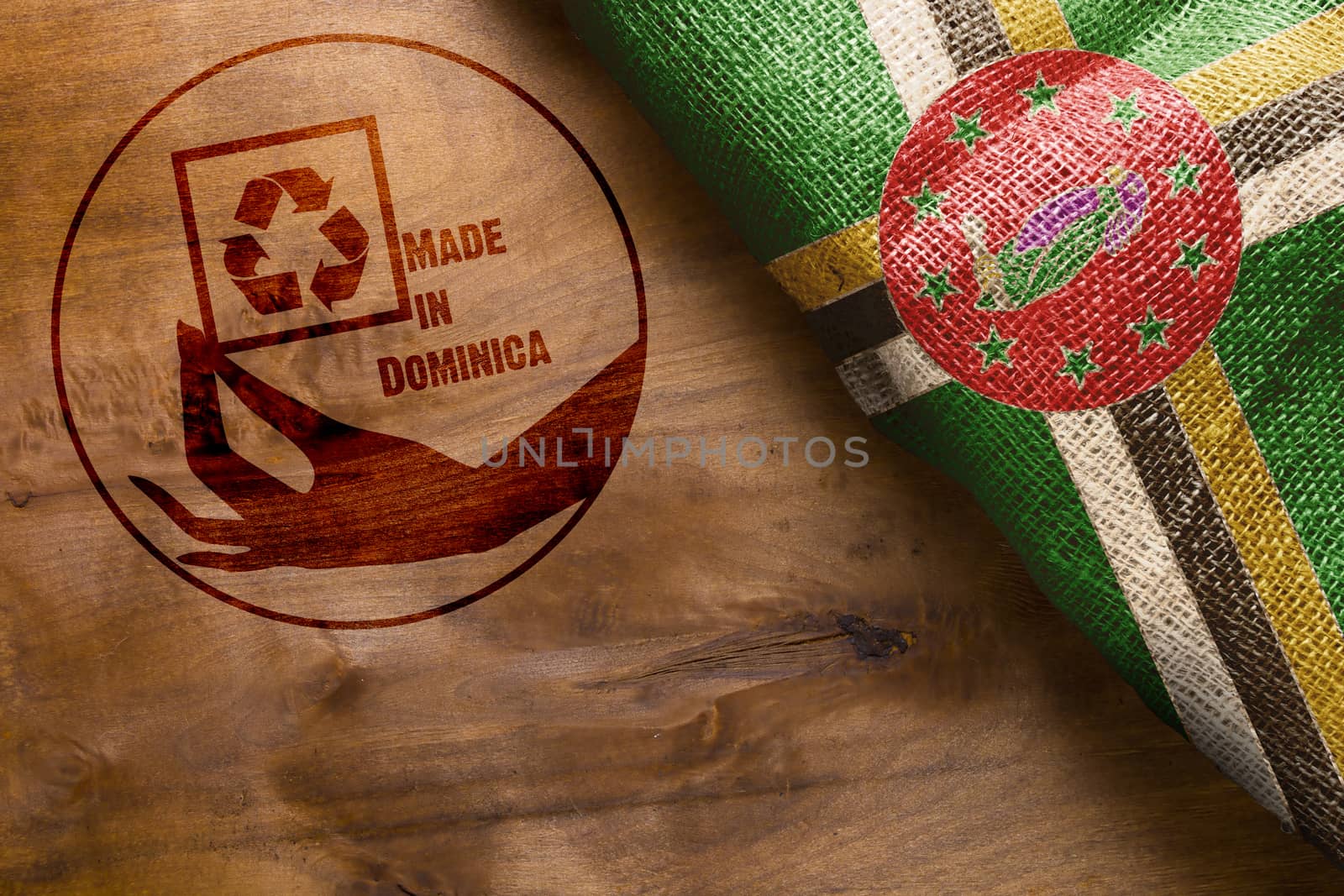 Stamp print on industrial processing in Dominica