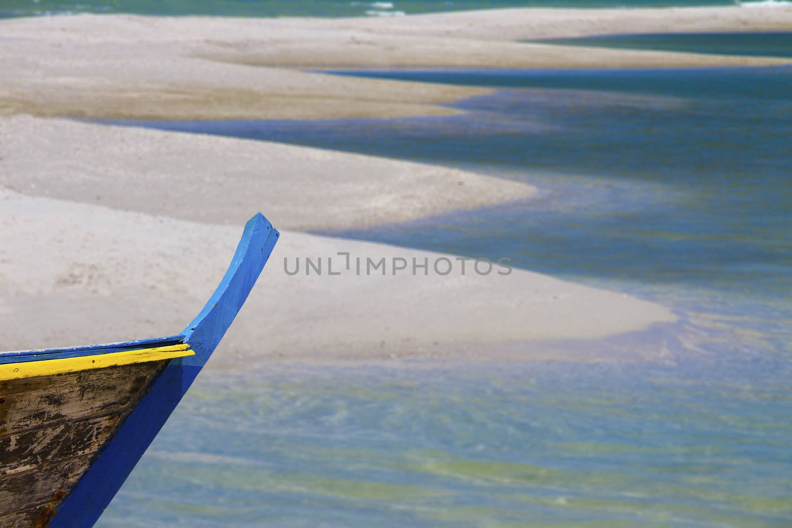 Sakom beach and a ship, A Separated sea of songkhla Thailand.
