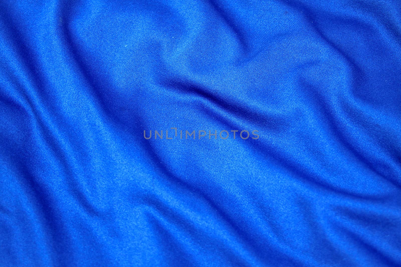 Beautiful blue fabric cloth with wrinkles