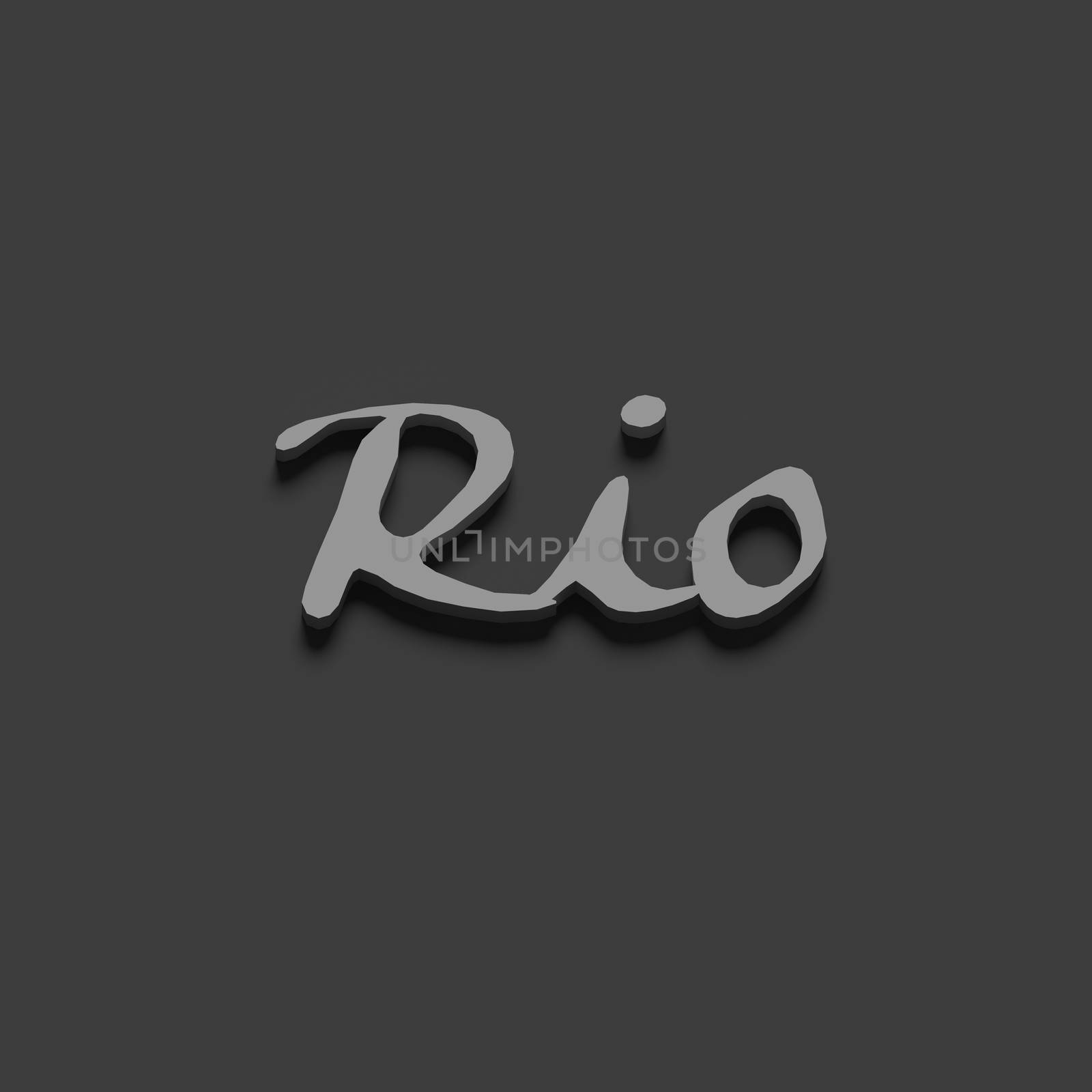 3D RENDERING WORDS 'RIO' ON PLAIN BACKGROUND by PrettyTG