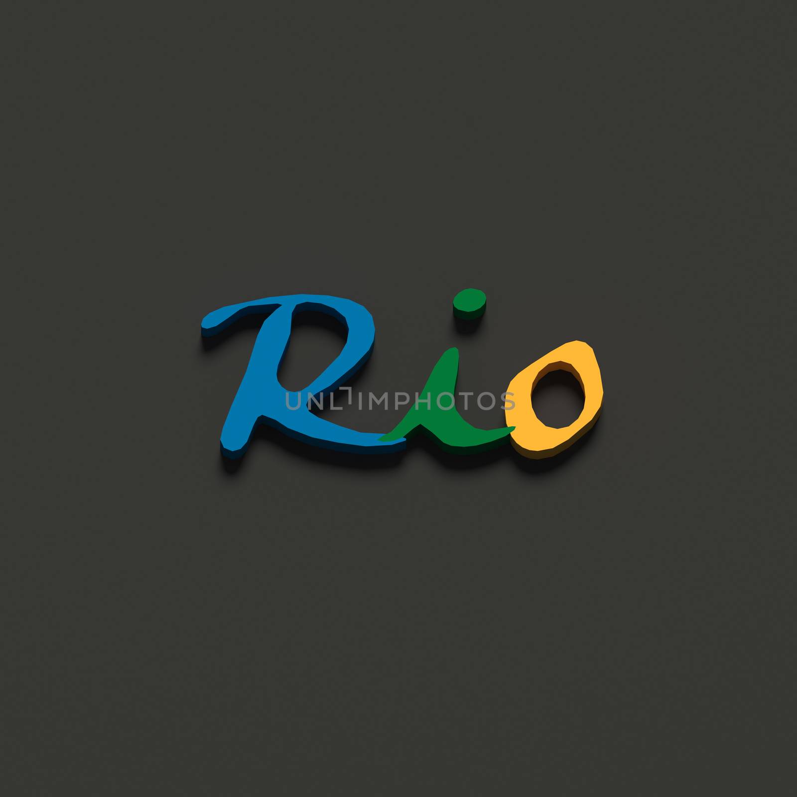 3D RENDERING WORDS 'RIO' ON PLAIN BACKGROUND by PrettyTG